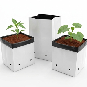 Plant Grow <b>Bags</b> White & Black Plastic Nursery Seedling Pots with Drain Holes for Garden <b>Vegetables</b> Flowers - Product Image 1