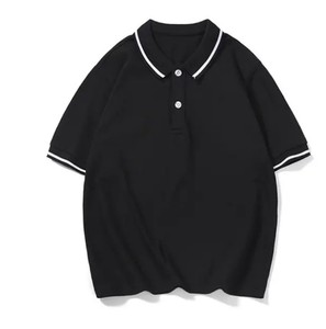 Chemises polo pour garçons à manches courtes en tricot uni décontractées d'été Polyester/Coton - Product Image 2