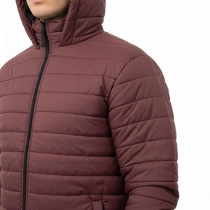 Chaqueta Acolchada para Hombre con Logotipo Personalizado, Impermeable, con Capucha, Cortavientos, Abrigo de Invierno, Color Sólido, Poliéster - Product Image 3