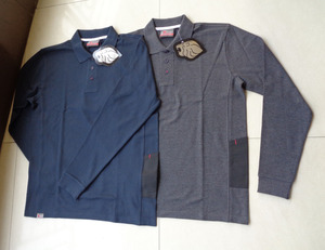 Polo de Manga Larga de Algodón para Hombre, Azul Oscuro y Gris, Transpirable, Certificado CE/EU, Antibacteriano, Uniforme de Trabajo a la Moda - Product Image 1