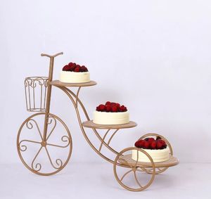Metal <b>Cake</b> <b>Stand</b> Bicycle Shape 3 Tier Round Serving Platter for Dessert Display Reusable Home Decor Indian Supply - Product Image 1