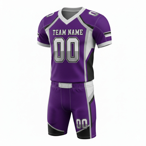 Conjunto de Uniforme de Fútbol Americano Personalizable para Hombre, Pantalones Cortos y Camiseta con Logotipos Delanteros/Traseros, 100% Poliéster, Impresión Digital, Tallas Grandes - Product Image 1
