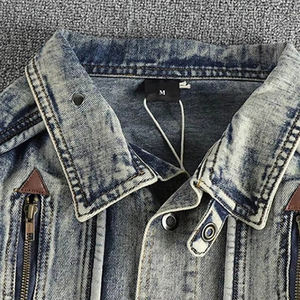 Veste en jean en coton imprimé, nouvelle mode, fabriquée en usine, veste en denim pour homme, veste pour homme de haute qualité, sur mesure - Product Image 4