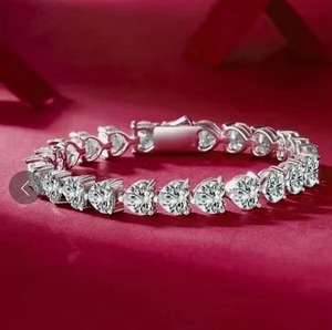 Pulsera de tenis de oro rosa hecha a mano con diamantes brillantes, joyería fina para bodas, regalo de lujo para ella - Product Image 3