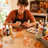 Décorations de Thanksgiving en bois brut en gros pour la fabrication de formes artisanales à peindre soi-même pour la décoration de la maison en période des fêtes