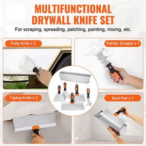 Set di 6 Utensili per Finitura Cartongesso Domestico, Include Spatola per Stucco - Product Image 4