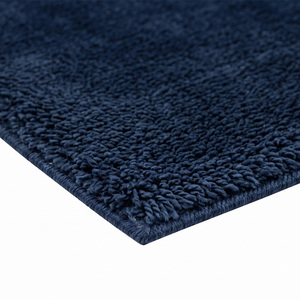 Tapis texturé en laine bleu marine foncé, antidérapant, écologique, à poils épais, style minimaliste, pour salon, chambre, hôtel - Product Image 5