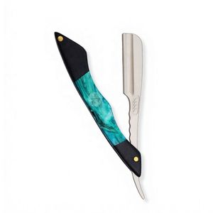 Old-Style Stainless Steel Handle Single Blade Straight Razor Manual Men's Shaving Hair-Cutting Barber's Razor Face Eyebrow - Product Image 1