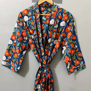 Túnicas de Verano Casuales Vintage para Mujer, 100% Algodón, Estampadas a Mano en India, de Manga Corta y Largo hasta la Rodilla, Talla Única, Venta al Por Mayor - Product Image 1