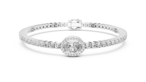 Pulsera de Diamantes Cultivados en Laboratorio de Alta Gama en Oro Rosa con Piedra Central de Corte Brillante, Certificada por IGI, Oro de 10K/14K/18K para Mujer - Product Image 3