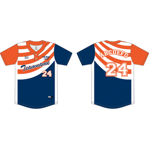 Camiseta de Béisbol Personalizada para Hombre, Manga Corta, Cierre de Botones, Tela de Malla de Poliéster/Algodón, Impresión por Transferencia de Calor, Secado Rápido - Product Image 3