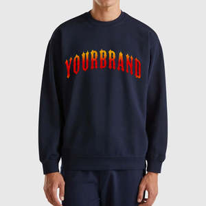 Sweat-shirts et hoodies d'hiver personnalisés avec logo brodé, grande taille, unisexe, haute qualité, 100% coton, molleton épais, col rond - Product Image 1