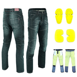 Jean en denim délavé pour homme avec poches pour protections, respirant, résistant à l'abrasion, pour toutes les saisons - Product Image 4