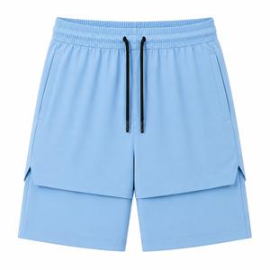 Shorts Bermuda Décontractés pour Hommes, Couleur Unie, Taille à Cordon, Poches, Séchage Rapide, Respirant, Infroissable, Tissu en Toile Écologique - Product Image 5