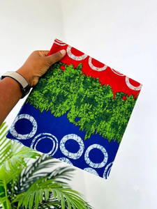 Tela de Algodón Estampada HitJem para Exportación, Patrón Geométrico Abstracto Azul Rojo Verde, 58/60 Pulgadas, Textil para el Hogar, Tejido de Peso Medio - Product Image 2