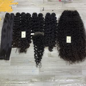 Wholesale Swiss Lace 5x5 HD Closure Burmese <b>Curly</b> Weft Extensions Natural Straight <b>Hair</b> Bundles Raw Wigs - Product Image 2