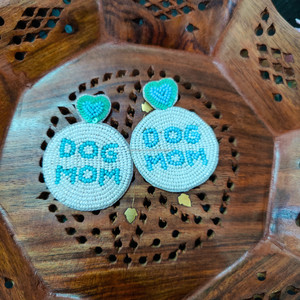 Boucles d'oreilles perlées de graines colorées unisexe chien maman motif fleuri classique fête mode goutte bijoux - Product Image 3