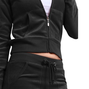 Conjunto Deportivo con Capucha para Mujer, Color Personalizado, Pantalones Largos de Color Sólido, Estilo Casual, con Bolsillos Laterales, Transpirable, para Invierno, 100% Algodón - Product Image 6