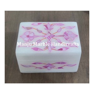 Indian Manufacturer's White Marble <b>Mix</b> Mother of Pearl Inlaid Small Size Jewelry <b>Boxes</b> 3 X 2 Inch Marble Inlay Ring <b>Boxes</b> - Product Image 3
