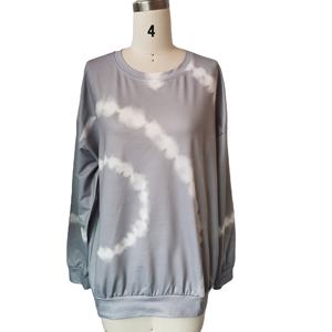 Ensemble sweat-shirt et pantalon de survêtement pour femme, saison hivernale, OEM, 100% coton, grande taille, nouveau design, uni, gaufré, tie-dye, teint uni - Product Image 2