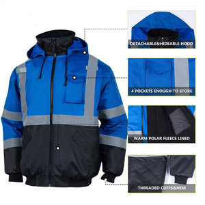 Chaqueta de Trabajo Econex para Hombre, de Alta Visibilidad, Reflectante, de Poliéster, con Cierre Frontal, Franjas de Seguridad, Certificación CE, Detección de Agujas - Product Image 6