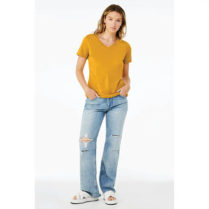 Meilleur Choix T-shirt Femme Col V Tissu Jersey Doux et Respirant Coupe Ajustée Décontractée Fabricant de Vêtements Marque Privée Usine - Product Image 2