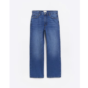 Vaqueros de mezclilla lavados elegantes para mujer en oferta, estilo casual de noche, último look, rectos, azules, largos, de lujo - Product Image 6