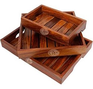 ถาดเสิร์ฟไม้ทรงสี่เหลี่ยมผืนผ้า H a CRAFT HAC-770 พร้อมหูจับ ดีไซน์ทันสมัยสำหรับงานแต่งงาน - Product Image 3