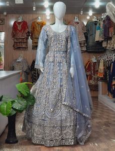 Robe de mariée Maxi en mousseline de soie, robe 3 pièces de dernière Collection, produit populaire 2022 - Product Image 6