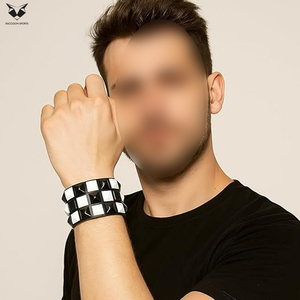 Black & White Color Good Supplier New Trendy OEM ODM Service Fully Customized Made Newest Club Fashion Wear Wrist <b>Accessories</b> - Product Image 6