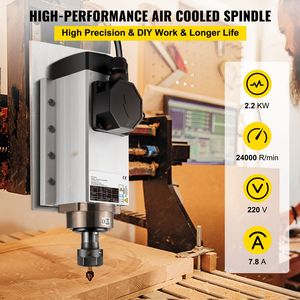 Motor de Husillo CNC Refrigerado por Aire de 2.2KW con 24000 RPM, 6A, Pinza ER20, 220V, Husillo Cuadrado de Alto Rendimiento para Máquina Herramienta - Product Image 2