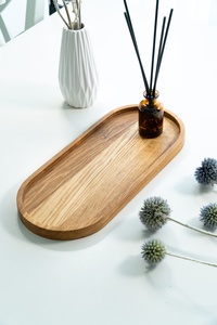 Plateau et assiette rectangulaires en bois massif, design luxueux fait main, écologiques, de qualité alimentaire, pour la décoration de la maison, cuisine rustique - Product Image 4