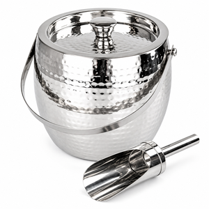 Seau à glace en acier inoxydable à double paroi avec couvercle et pelle, idéal pour le champagne et le vin, parfait pour les bars, hôtels et fêtes. - Product Image 5