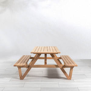 Conjunto de Mesa y Banco de Madera de Teca Sólida para Exteriores – Muebles de Comedor Resistentes para Jardín, Patio, Resort, Cafetería y Proyectos Comerciales - Product Image 1