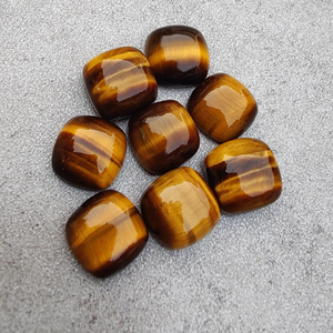 Natural Tiger Eye Cabochon Square <b>Cushion</b> Shape Flat <b>Back</b> Calibrated Loose Gemstone Custom Sizes Available - Product Image 1