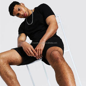 Chándales de algodón de alta calidad para gimnasio y verano informales, conjunto de pantalones cortos de dos piezas con logotipo personalizado liso en blanco para hombre - Product Image 2