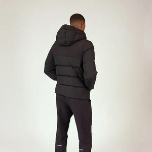 OEM Custom Logo Warm Simple Style Winter Quilted Down Coat Hooded Puffer <b>Jackets</b> <b>Zip</b> <b>up</b> Down <b>Jacket</b> for Men - Product Image 5
