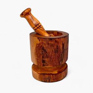 Natural Wood Mortar And Pestle Set For <b>Grinding</b> Spices Herbs Seeds Garlic And Ayurvedic Remedies - Product Image 3