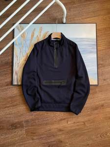 Sweat-shirt de sport unisexe printemps-automne à col montant, manches raglan, demi-zip, fermeture éclair thermocollée, coupe ample, effet délavé - Product Image 5