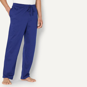 Royal Blue Men Lounge Pyjama Pants Jersey <b>Drawstring</b> Button Fly Elastic Waist Soft Casual <b>Trouser</b> - Product Image 3