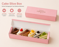 Boîte à gâteau triangulaire rose jetable, portable, personnalisée, en carton recyclable avec dorure mate