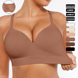 Women's Full Coverage Wireless Camisole Comfortable Everyday <b>Bras</b> Adjustable Straps Customizable <b>Cup</b> Logo Knitted Nylon - Product Image 3