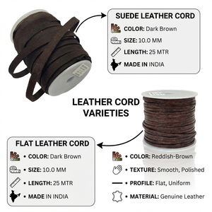 Tiras de Cordón de Cuero Genuino Natural con Acabado Encerado Ecológico para Bolsos, Prendas, Zapatos, Joyería, Collares y Pulseras Trenzados - Product Image 6