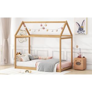 Letto a casetta in legno per bambini, misura Twin, colore legno 1.8, previsto tempo di consegna - Product Image 5
