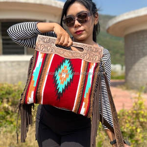 2025, venta al por mayor, manta de sillín con flecos, bandolera para mujer, bolsos de mano ocultos de cuero genuino de alta calidad - Product Image 3