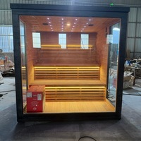 Harga Pabrik Kabin Sauna Kayu Cedar Merah Kanada untuk Luar Ruangan Grosir Ruang Sauna Rumah untuk 6 Orang