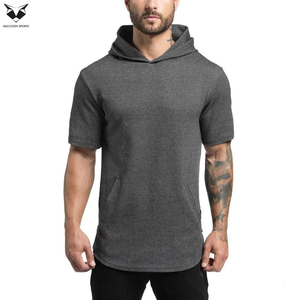 Hot Sale Gym <b>Workout</b> Bodybuilding Half Sleeve Tight Fit <b>Hoodie</b> Wholesale Custom Cheap Short Sleeve Exercise <b>Hoodie</b> - Product Image 5