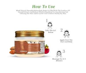 Manteca Corporal de Almendras y Kokum Khadi Natural 200 g |   Nutrición profunda | Con Manteca de Karité - Product Image 3