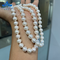 Collier de perles d'eau douce sans noyau, vente en gros d'usine, 9-10 mm, légèrement imparfaites, bijoux en perles naturelles véritables pour femmes