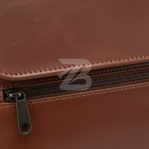 Unisex Genuine Leather Business Messenger <b>Shoulder</b> Bag with Multi-Compartment Design Waterproof & Adjustable <b>Strap</b> - Product Image 4